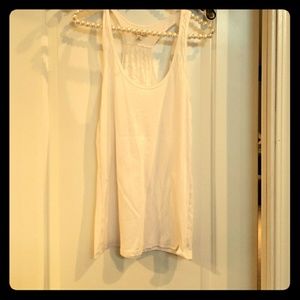 Racerback burnout white tank